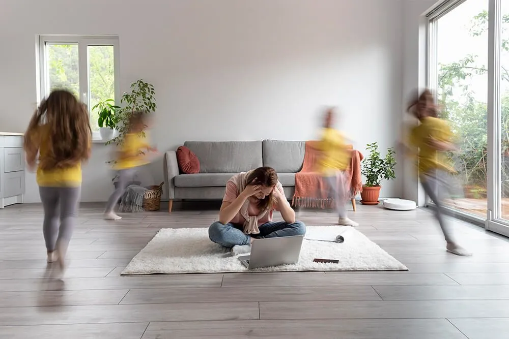 Femme salariée à bout de nerf